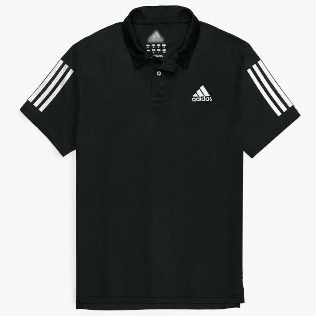 ADI STRIPES POLO SHIRT DRY-FIT - BLACK