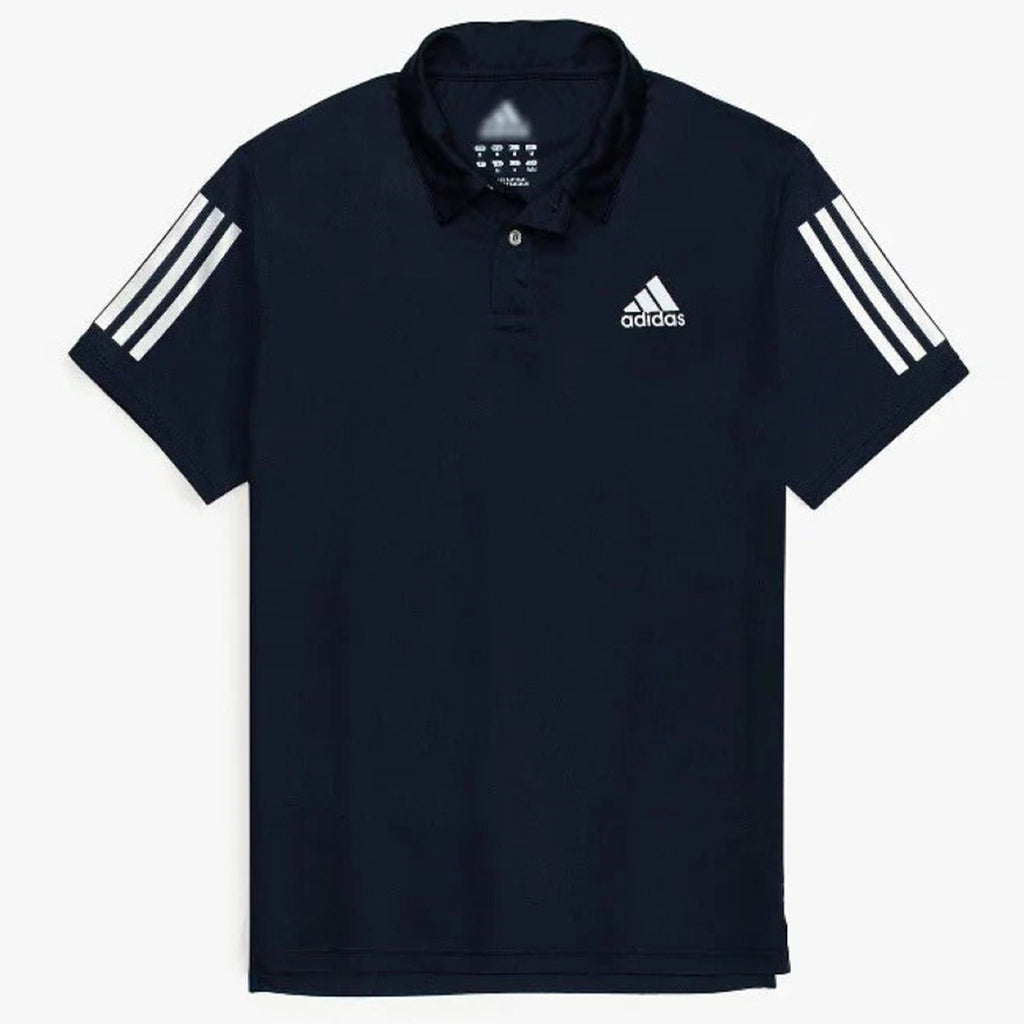 ADI STRIPES POLO SHIRT DRY-FIT - NAVY BLUE