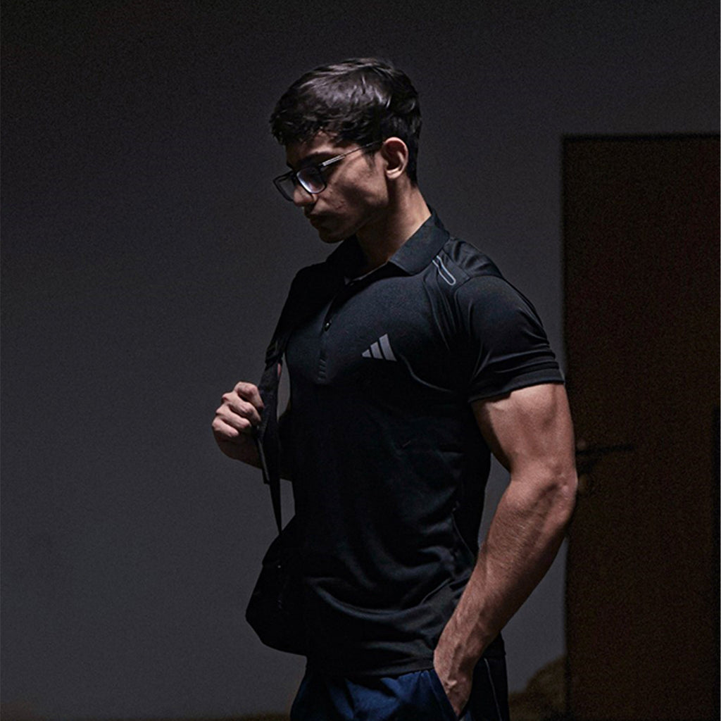 GOLF POLO SHIRT DRY-FIT - BLACK